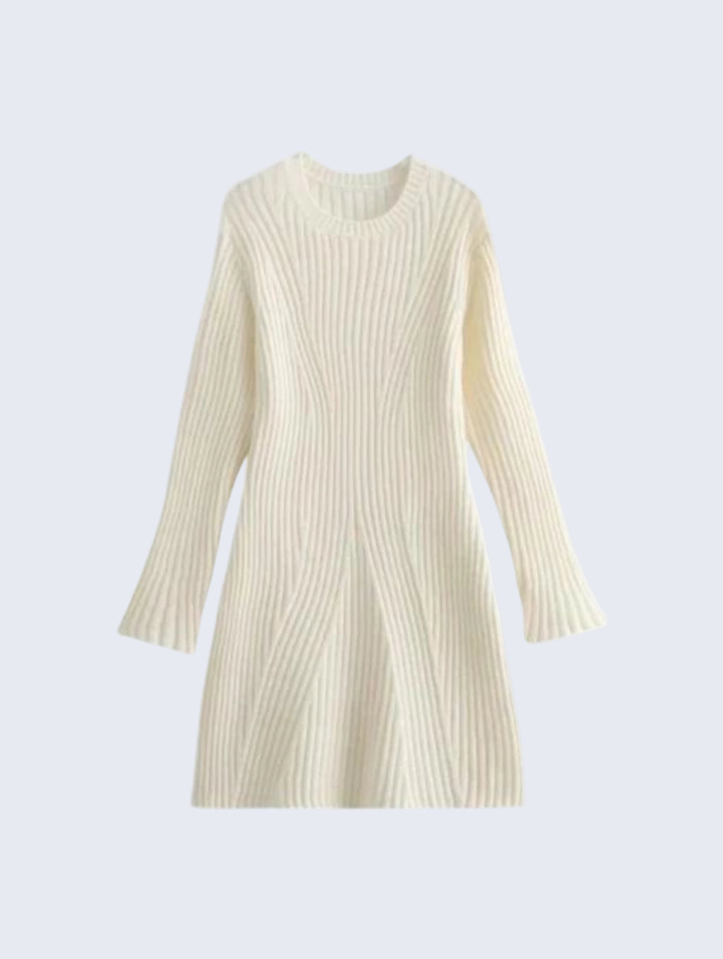 Vestido Curto de Manga Longa em Lã