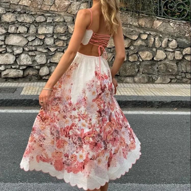 Vestido Midi com Decote Reto