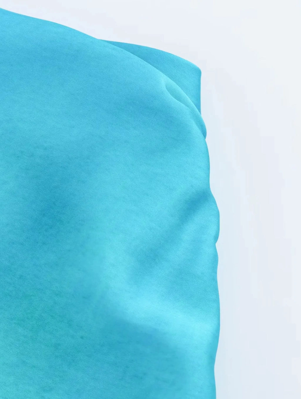 Vestido Longo Acetinado de Um Ombro Só - Aqua Luxe