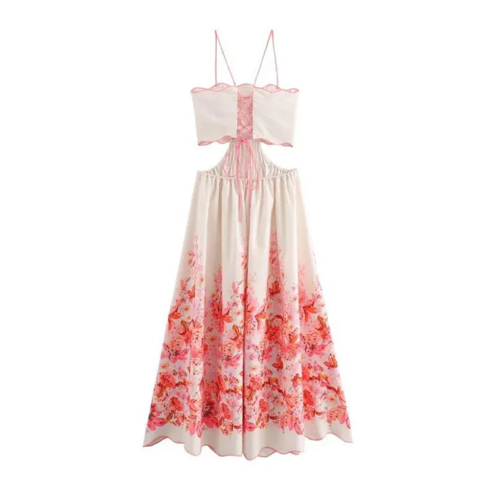 Vestido Midi com Decote Reto