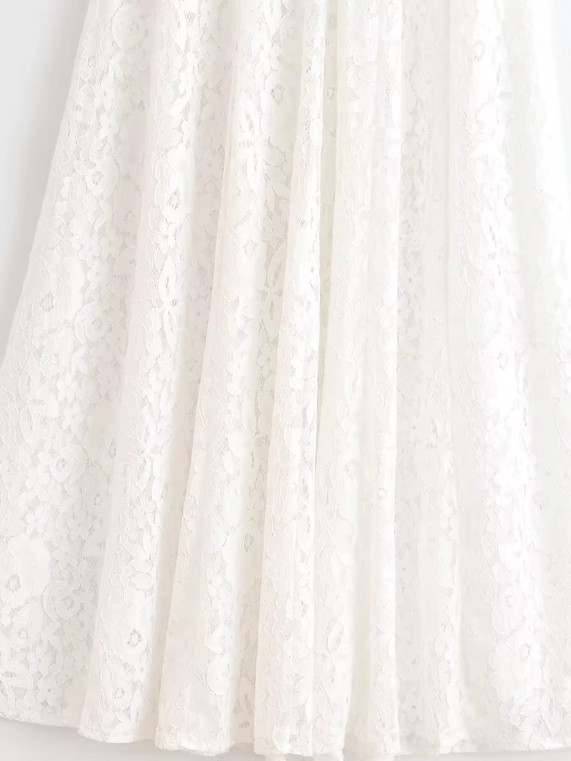 Vestido Feminino Midi de Renda Branco Gola Alta sem Mangas – Florença