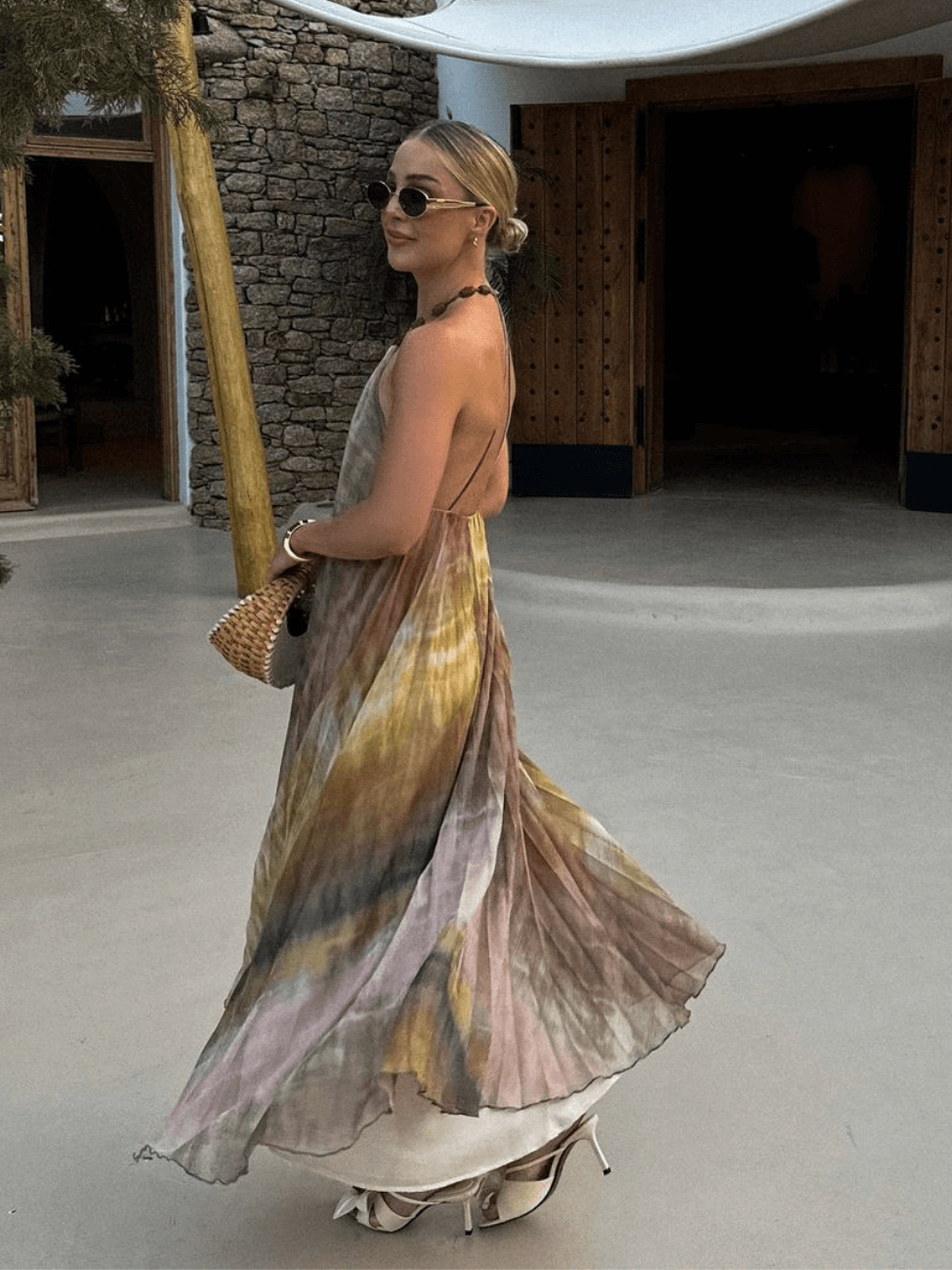 Vestido Longo Plissado - Essence