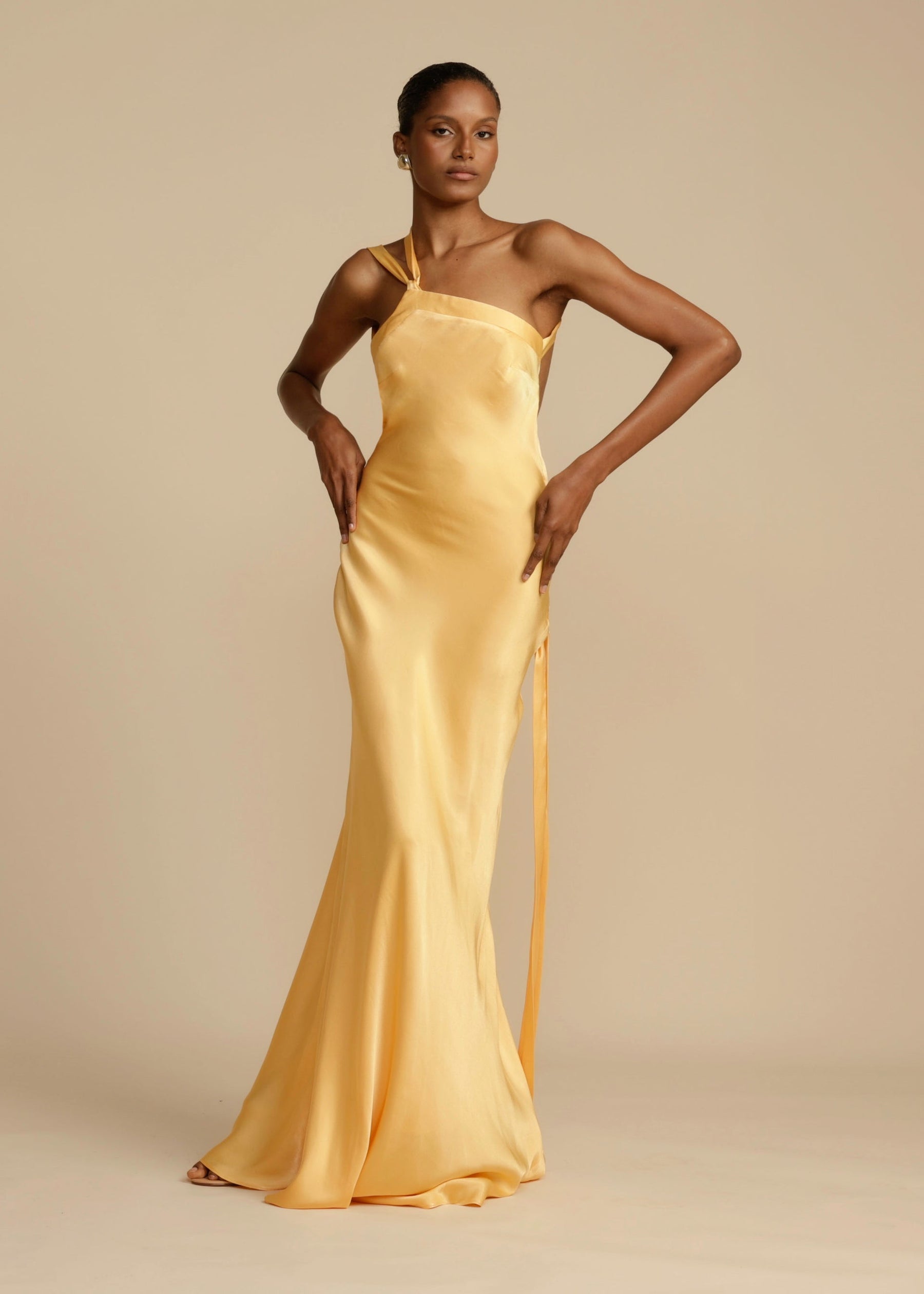 Vestido Longo de Cetim - Moonligth