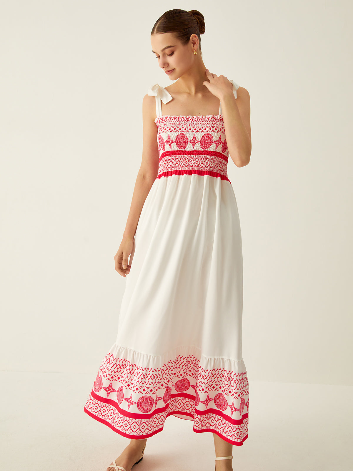 Vestido Longo Elástico Estampado - Bohêmia