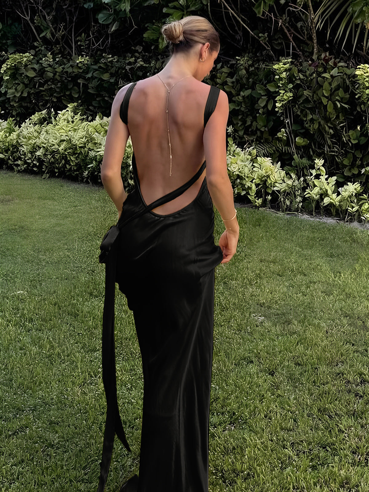 Vestido Longo de Cetim - Moonligth