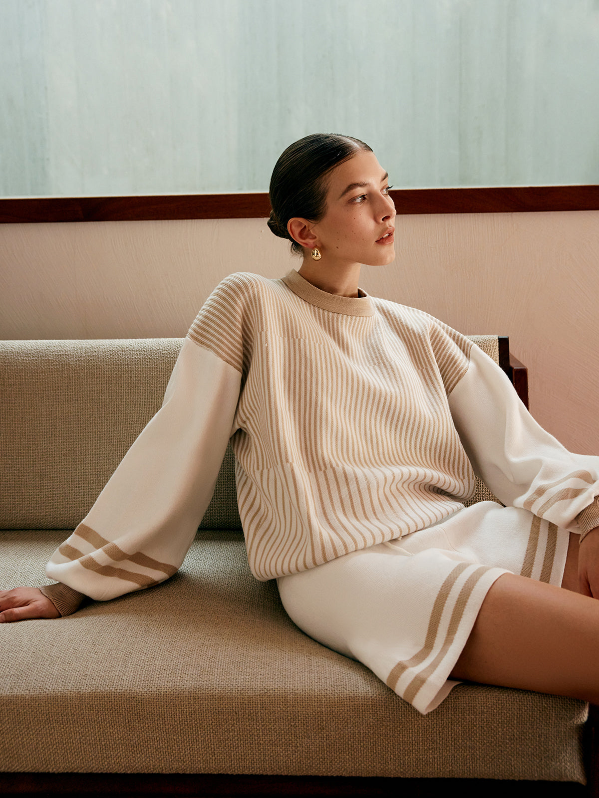 Conjunto de Suéter Listrado