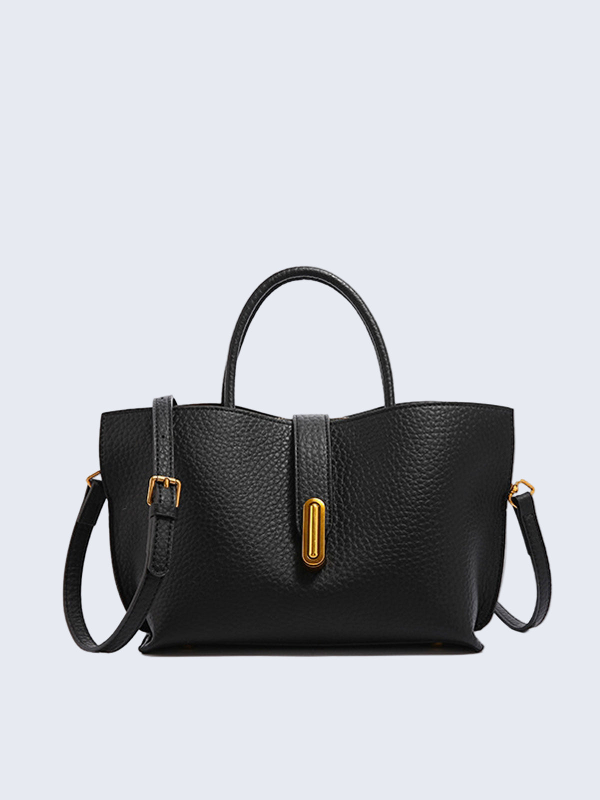 Bolsa de Couro Texturizada com Alça Superior - Divine