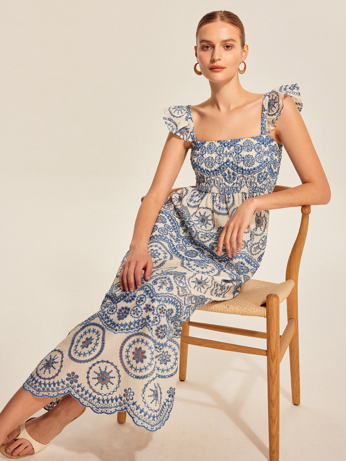 Vestido Longo Boho com Recorte nas Costas