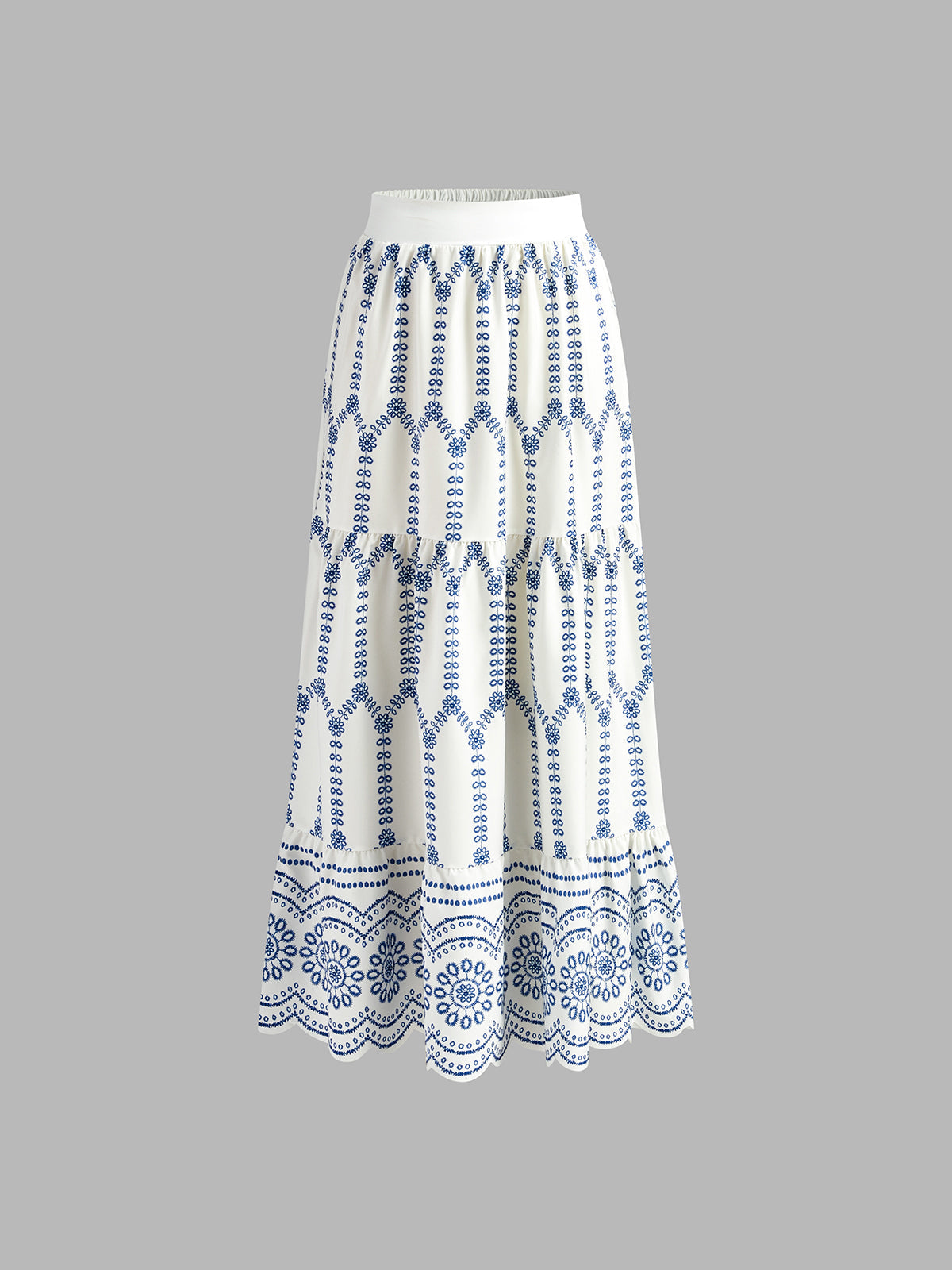 Conjunto de Saia Estampada com Amarração nas Costas