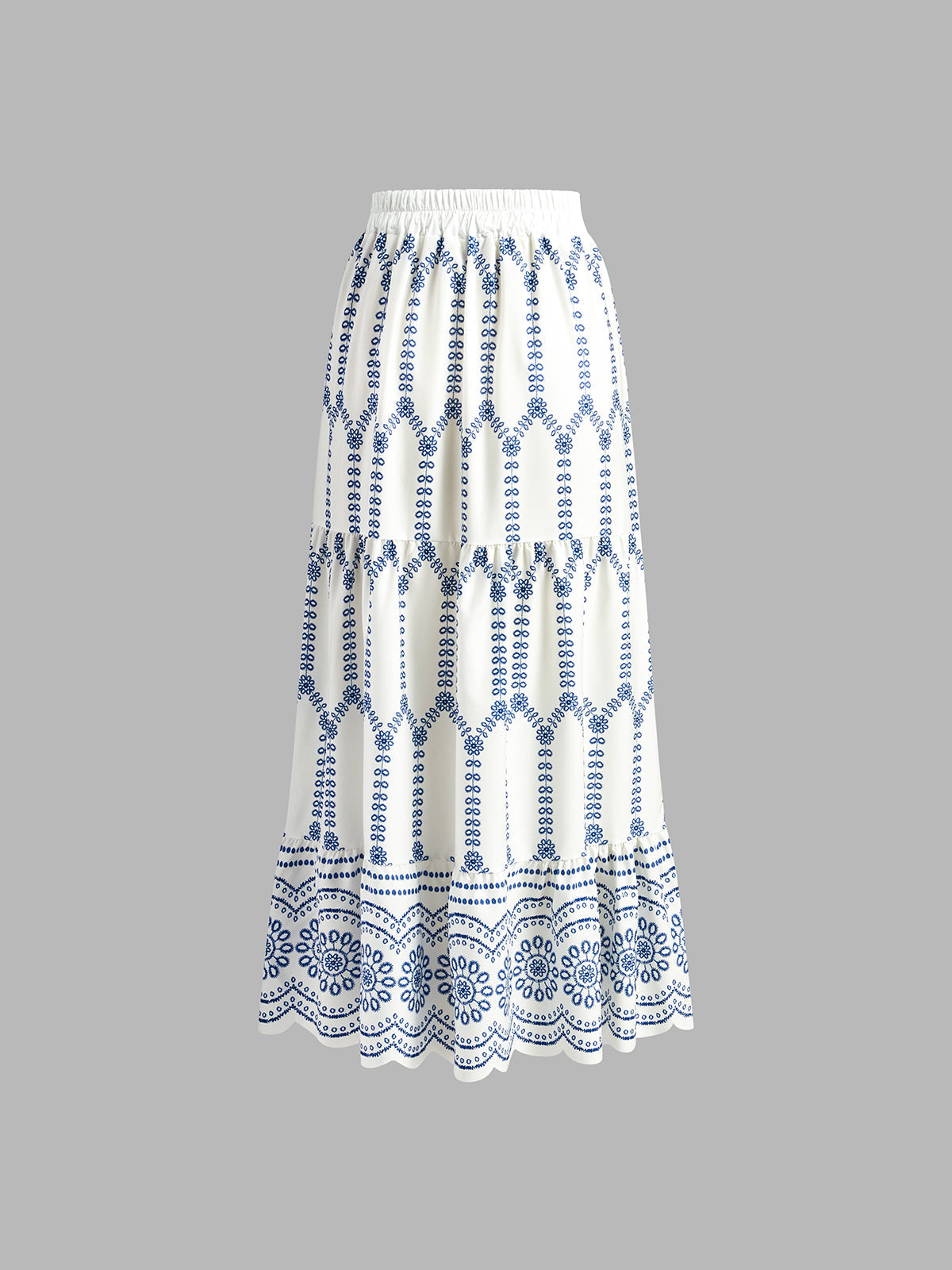 Conjunto de Saia Estampada com Amarração nas Costas