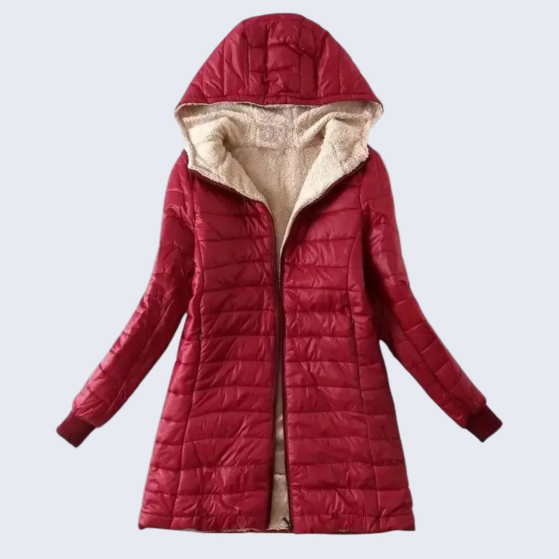 casacos e jaquetas  casacos  casaco puffer feminino  casaco puffer  casaco para frio  casaco impermeável  casaco feminino impermeavel  Casaco Feminino Forrado de Lã com Zíper - Impermeável  casaco feminino de la  casaco feminino  casaco de inverno  casaco de frio  casaco com ziper feminino  Casaco