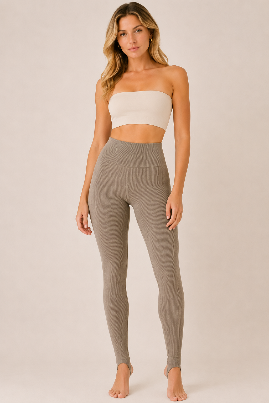 Legging Feminina Canelada Cintura Alta com Pézinho – Mila