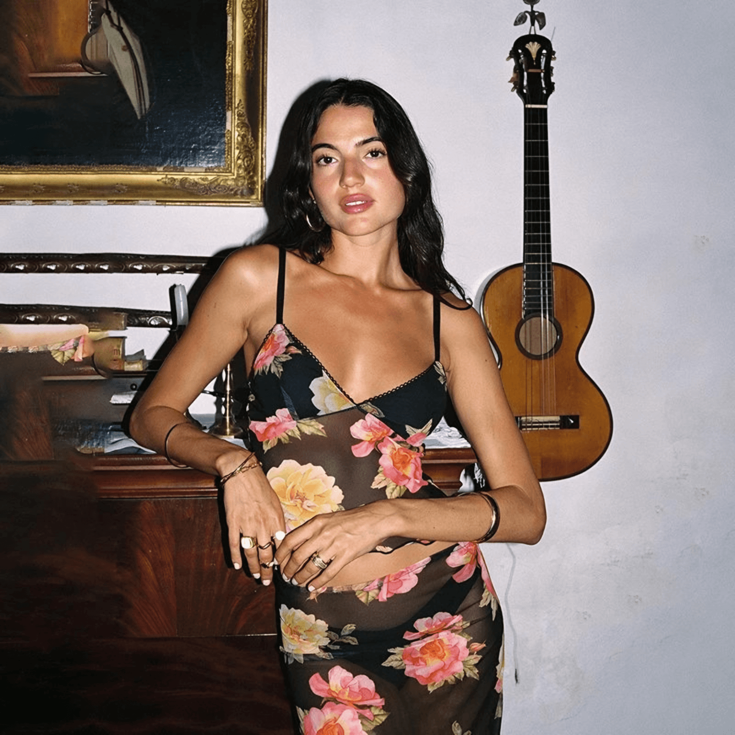 Conjunto de Top e Saia Longa - Ébano