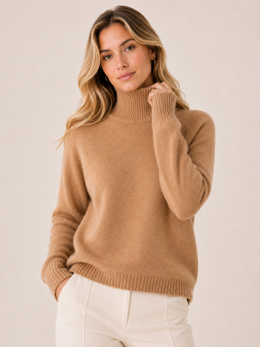 Suéter Feminino de Lã Merino e Caxemira Gola Alta – Genova