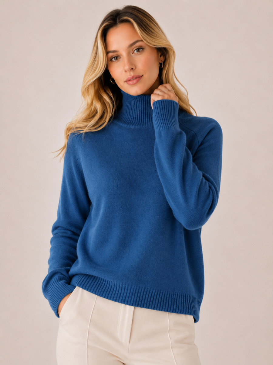 Suéter Feminino de Lã Merino e Caxemira Gola Alta – Genova