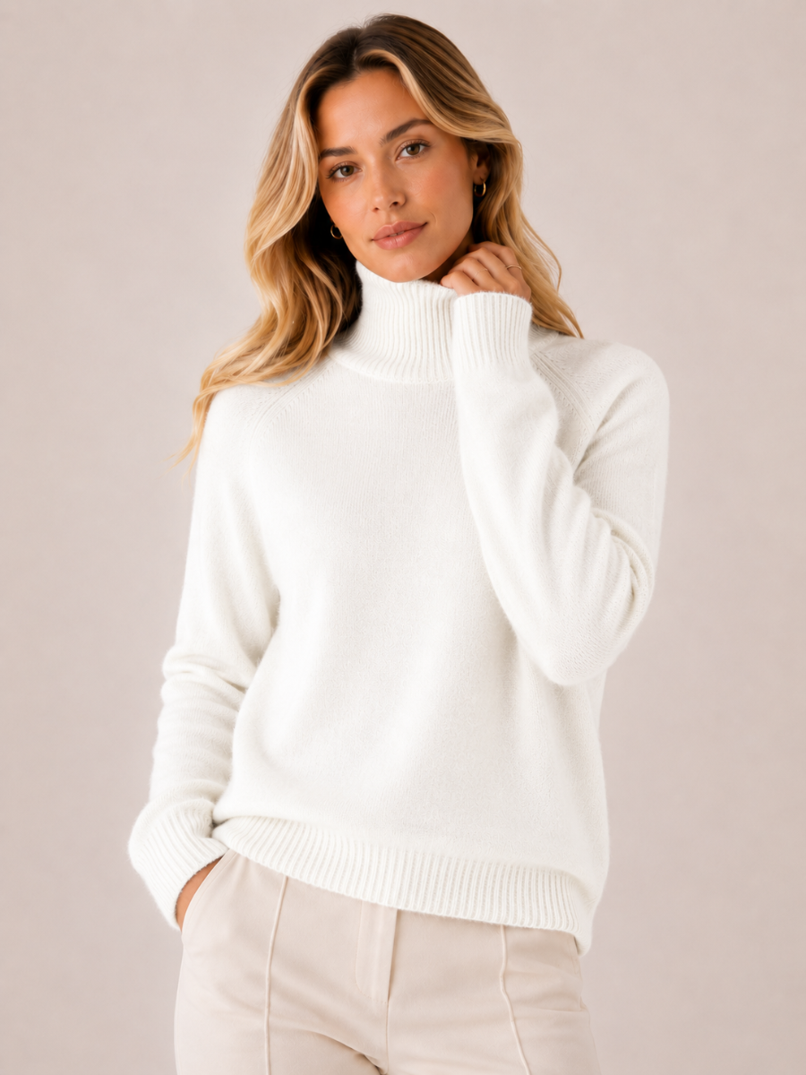Suéter Feminino de Lã Merino e Caxemira Gola Alta – Genova