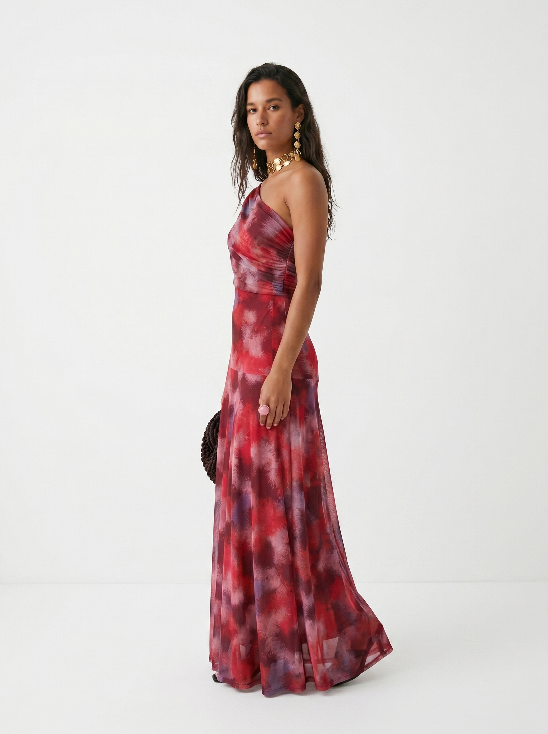Vestido Longo Ombro a Ombro Drapeado - Toledo