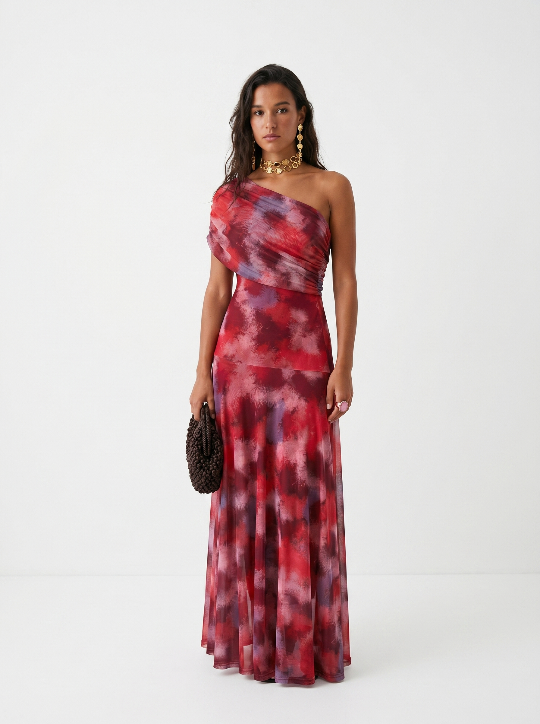 Vestido Longo Ombro a Ombro Drapeado - Toledo