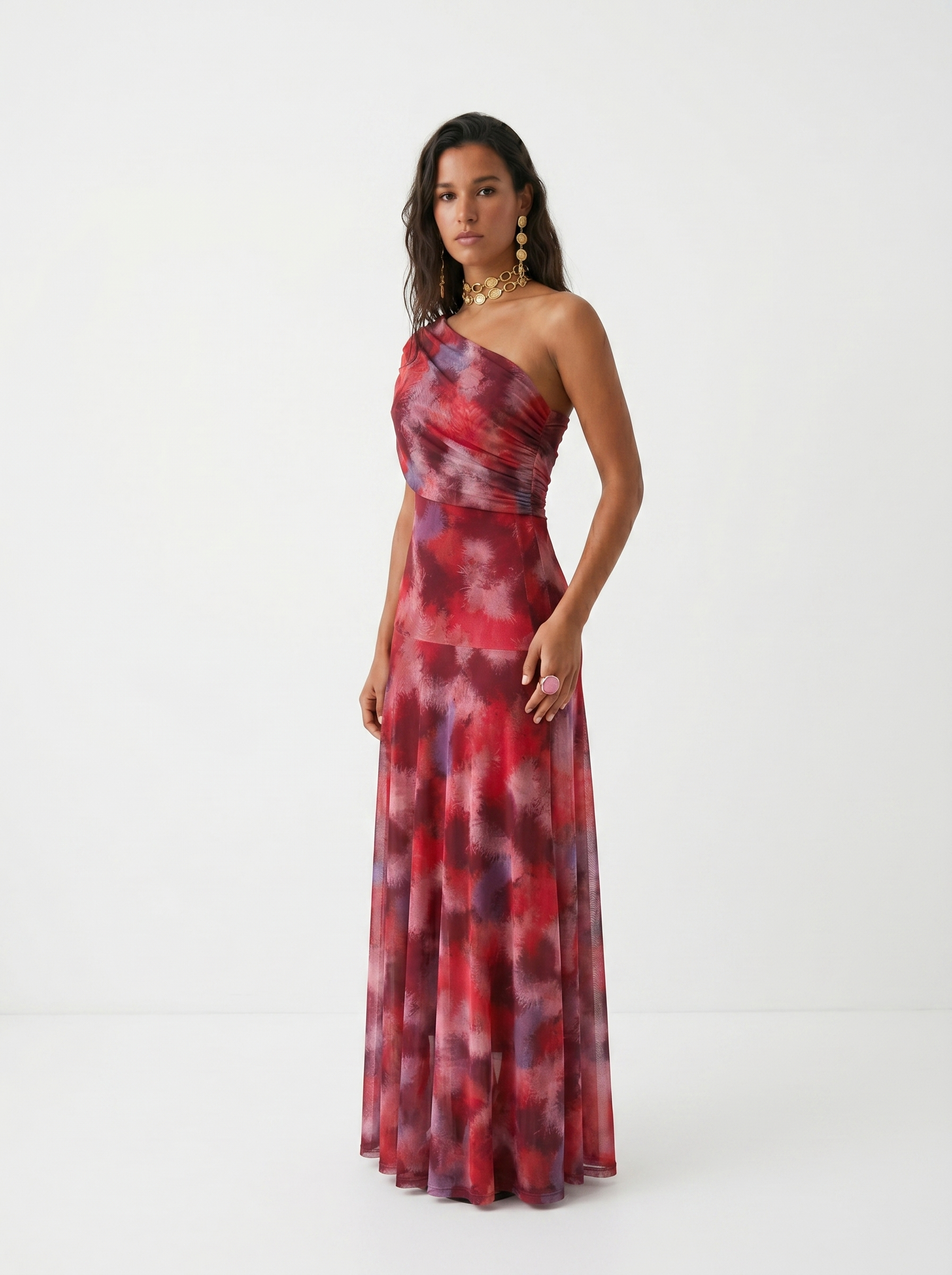 Vestido Longo Ombro a Ombro Drapeado - Toledo
