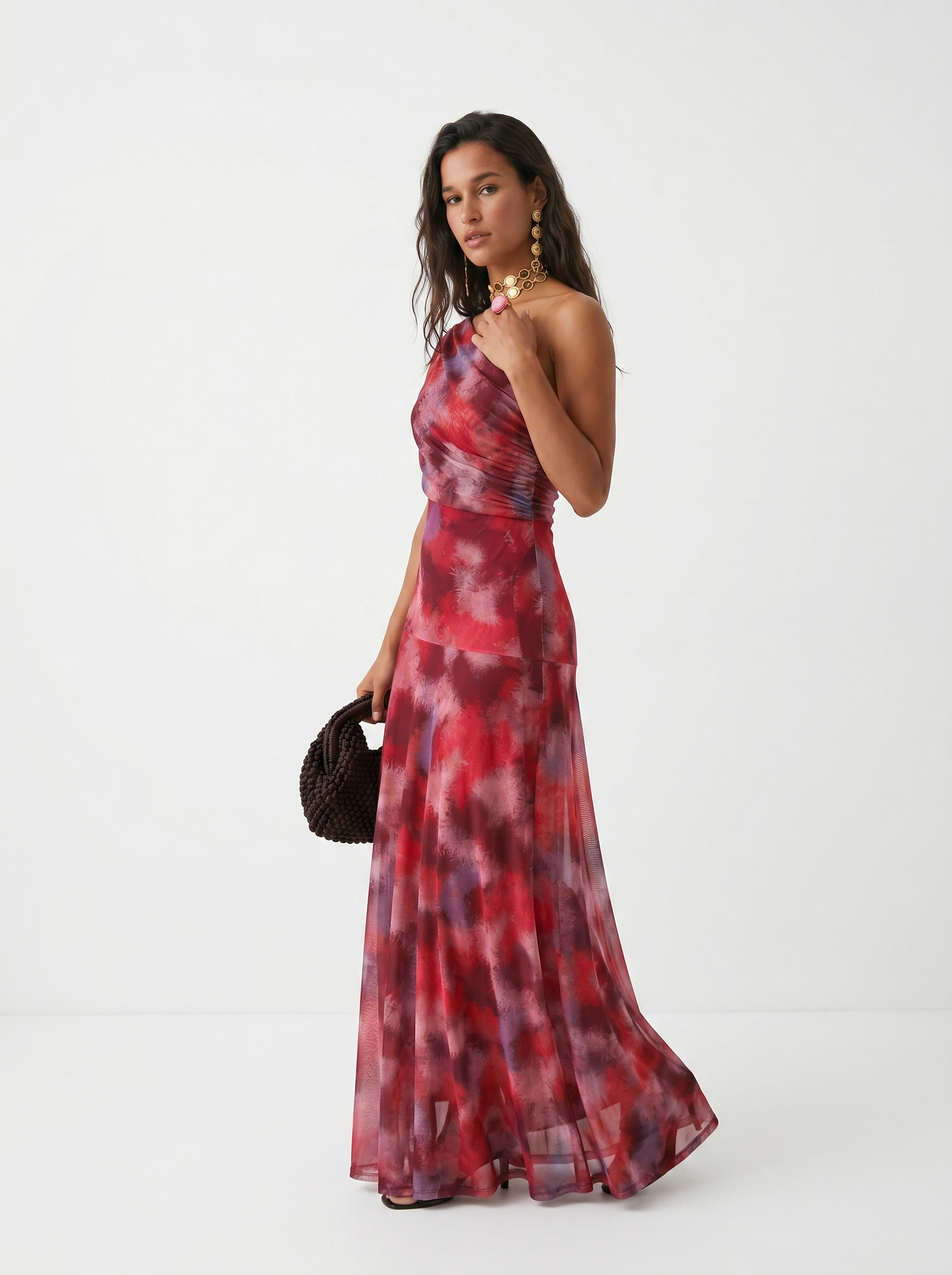 Vestido Longo Ombro a Ombro Drapeado - Toledo