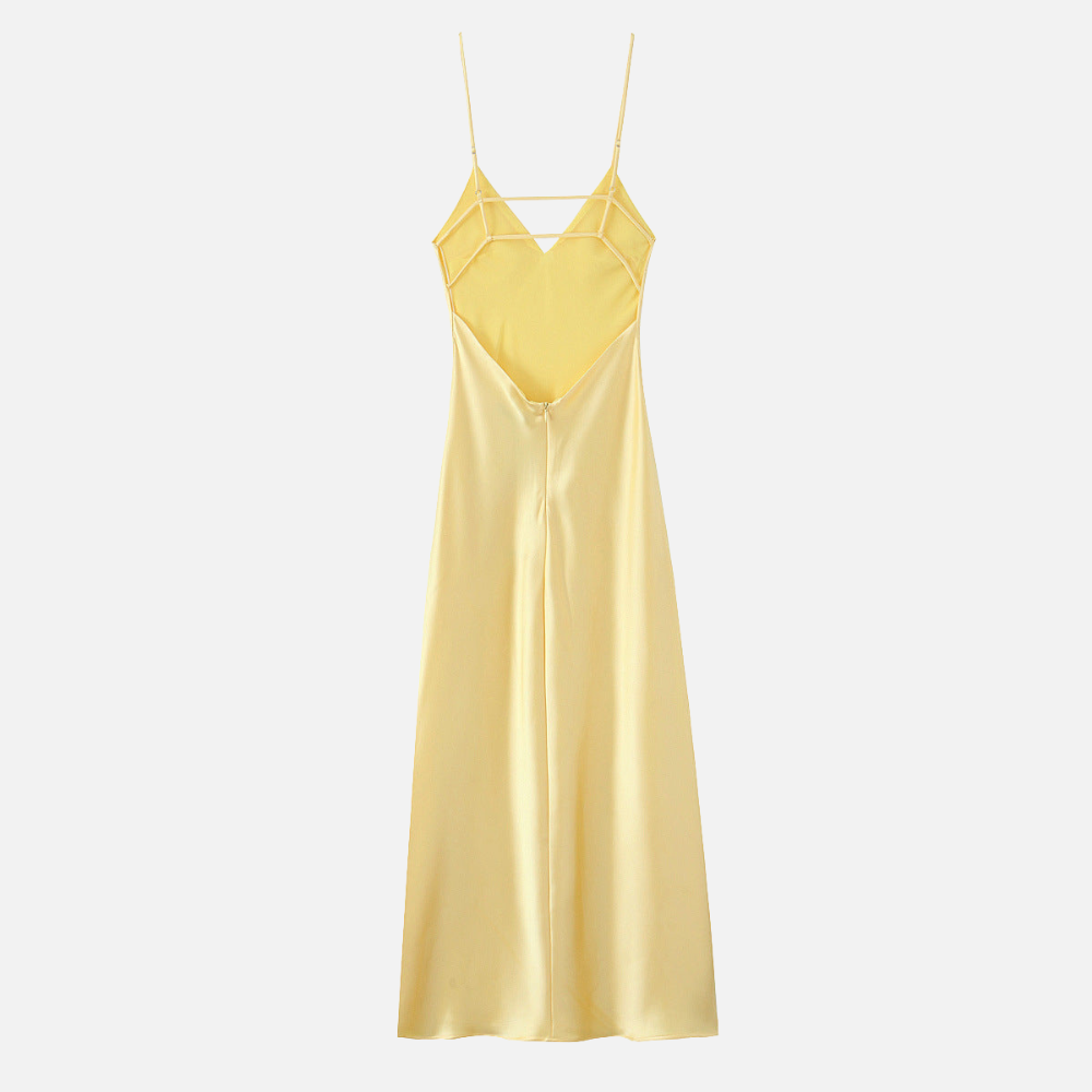 Vestido de Cetim com Alça Ajustável