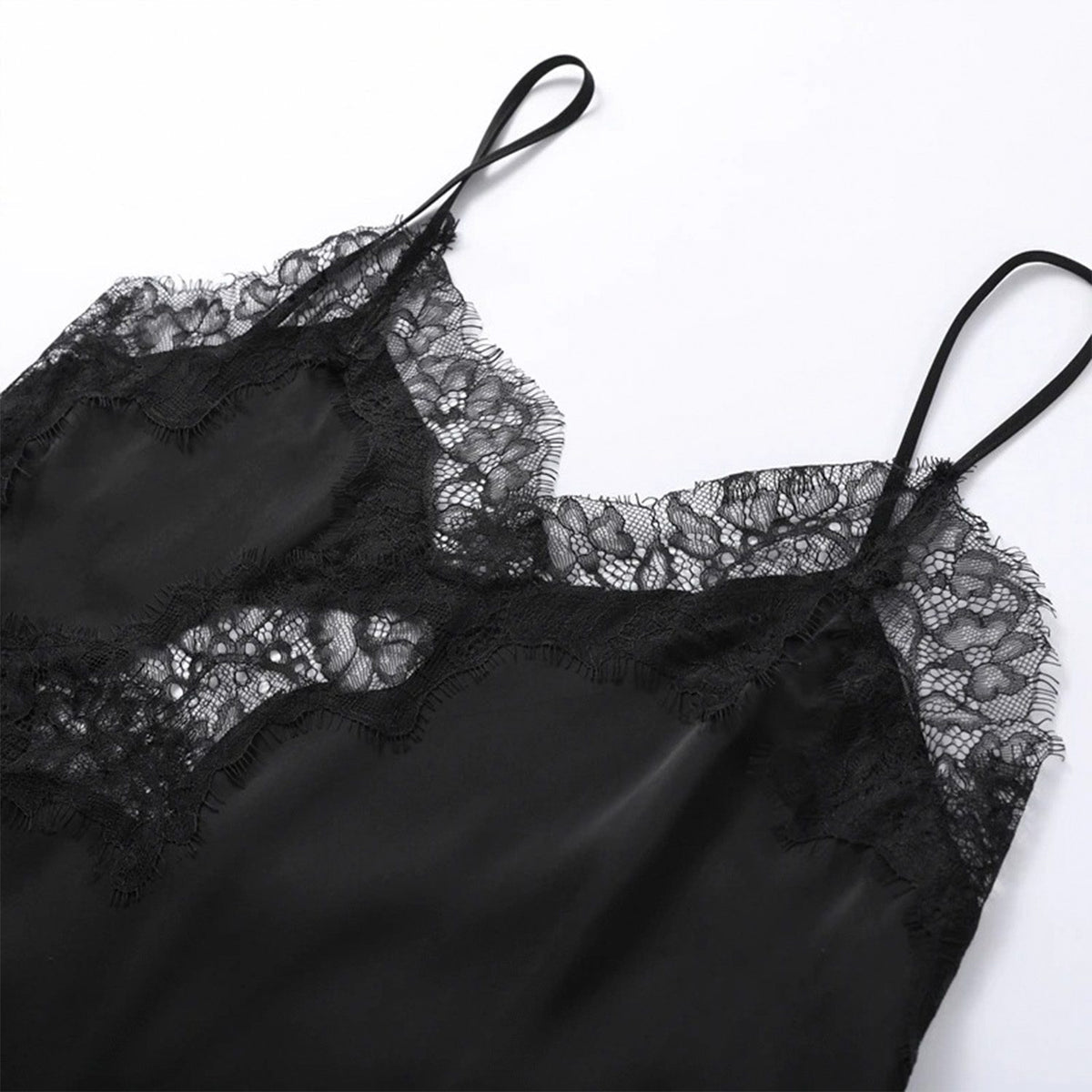 Top de Alça com Renda Acetinada – Éclat