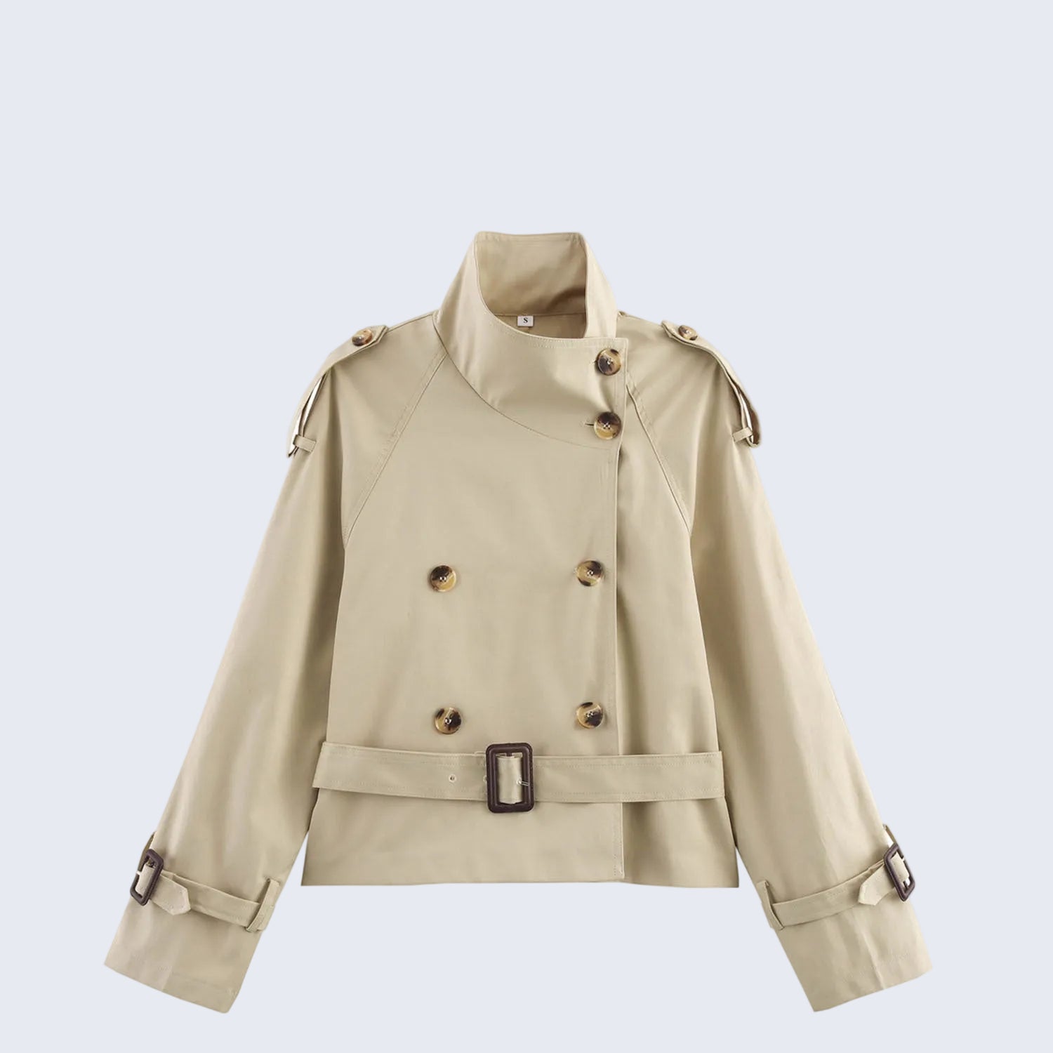 Casaco Trench Curto Gola Alta - Zarz
