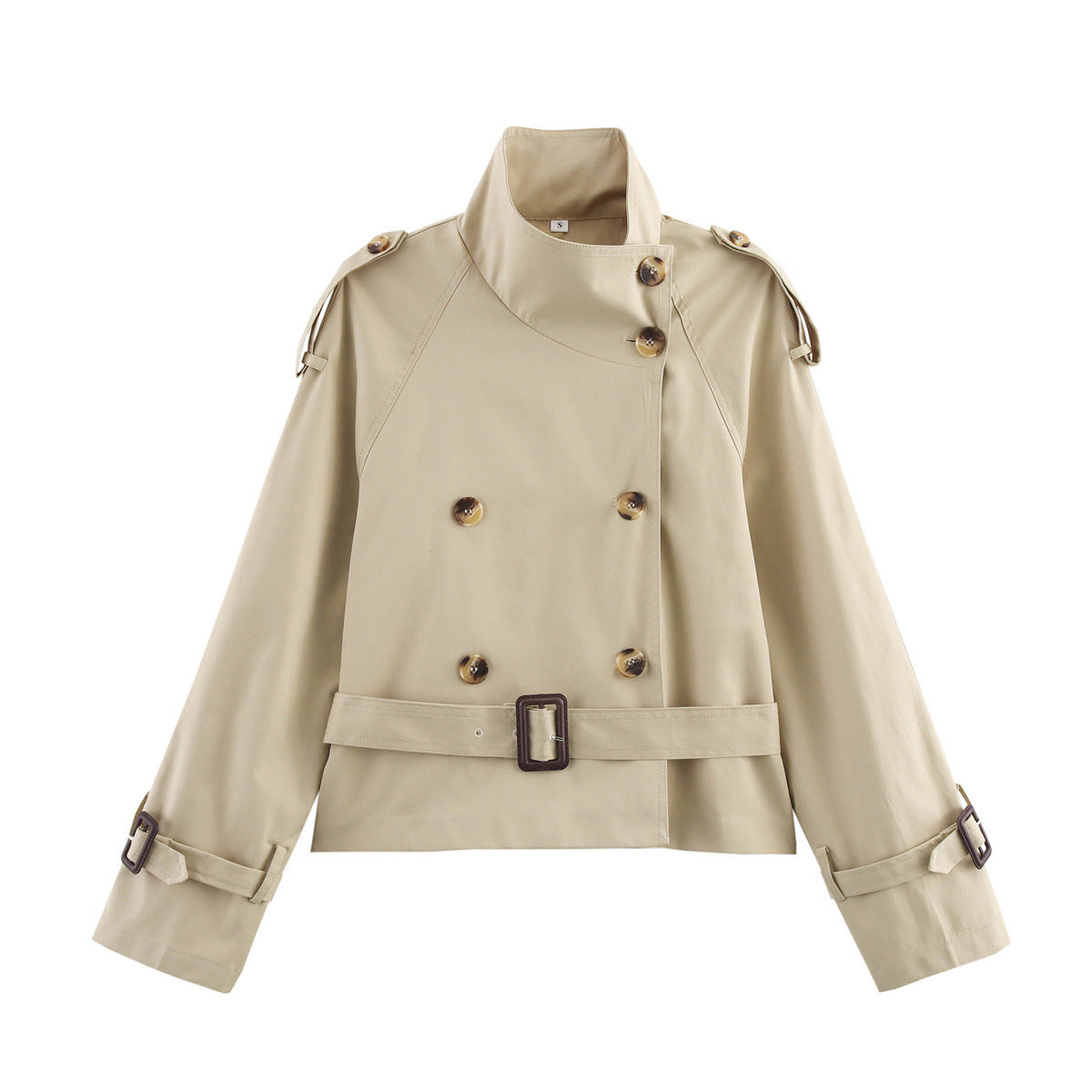 Casaco Trench Curto Gola Alta - Zarz