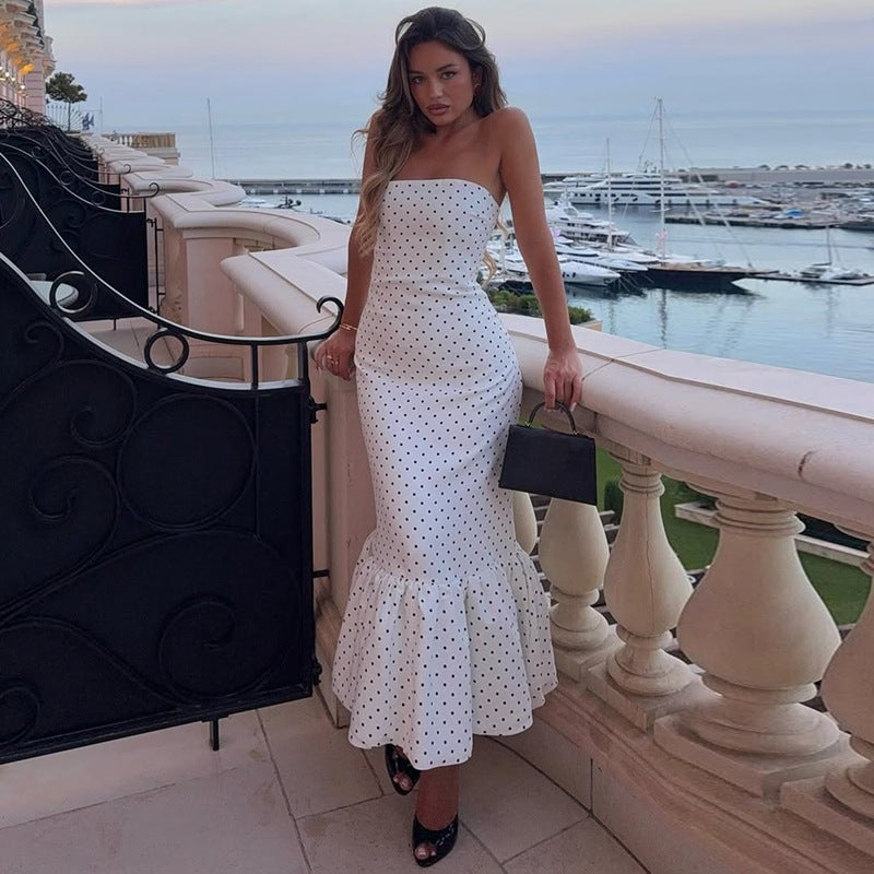 Vestido Tomara que Caia com Estampa Poá - Brigitte