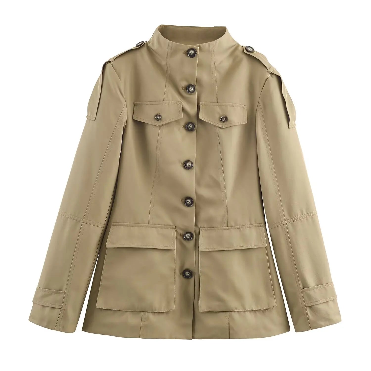 Casaco Trench Curto Gola Alta - Charlotte