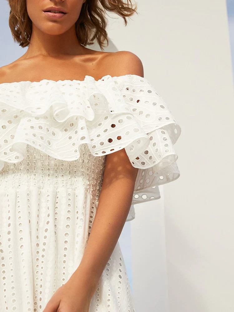 Vestido Midi em Renda Laise