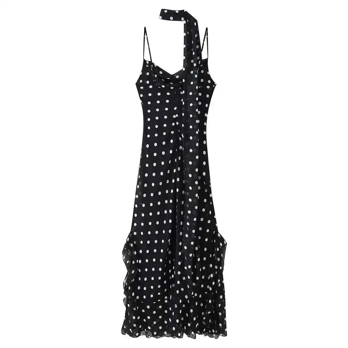 Vestido Longo com Estampa Poá - Grace