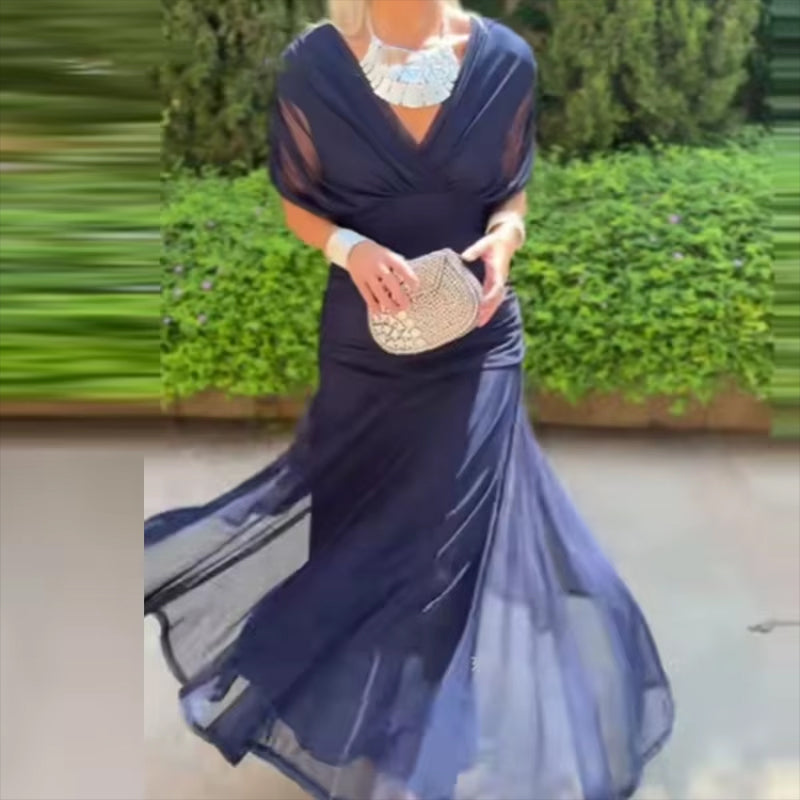 Vestido Feminino Longo Ombro a Ombro Estampado com Franzido – Positano