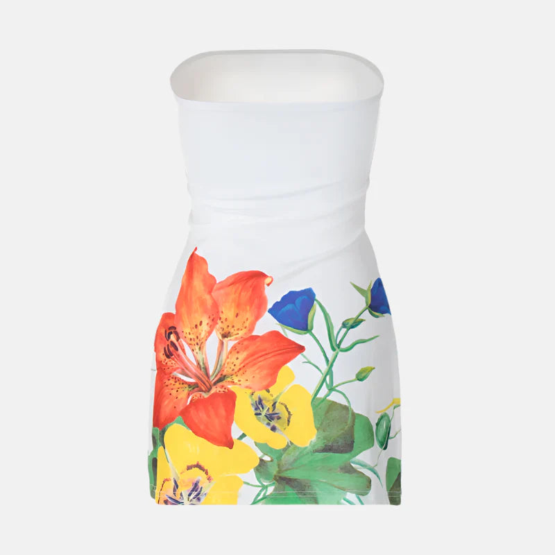 Vestido Curto com Estampa Floral - Orchid