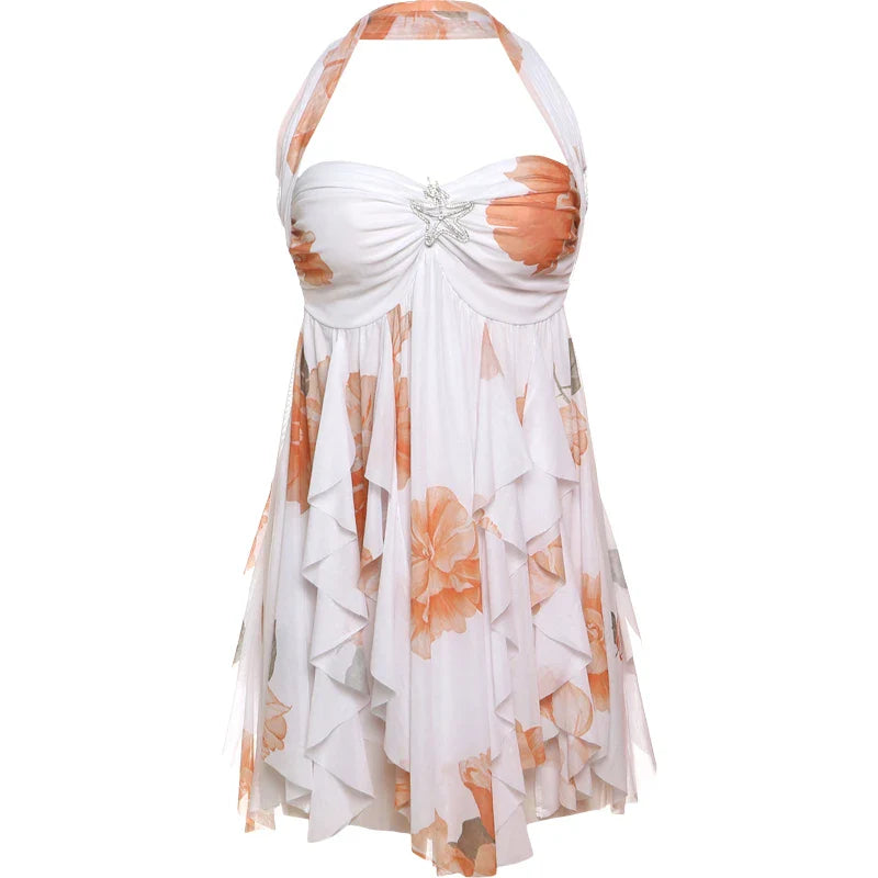 Vestido Curto com Estampa Floral - Bella