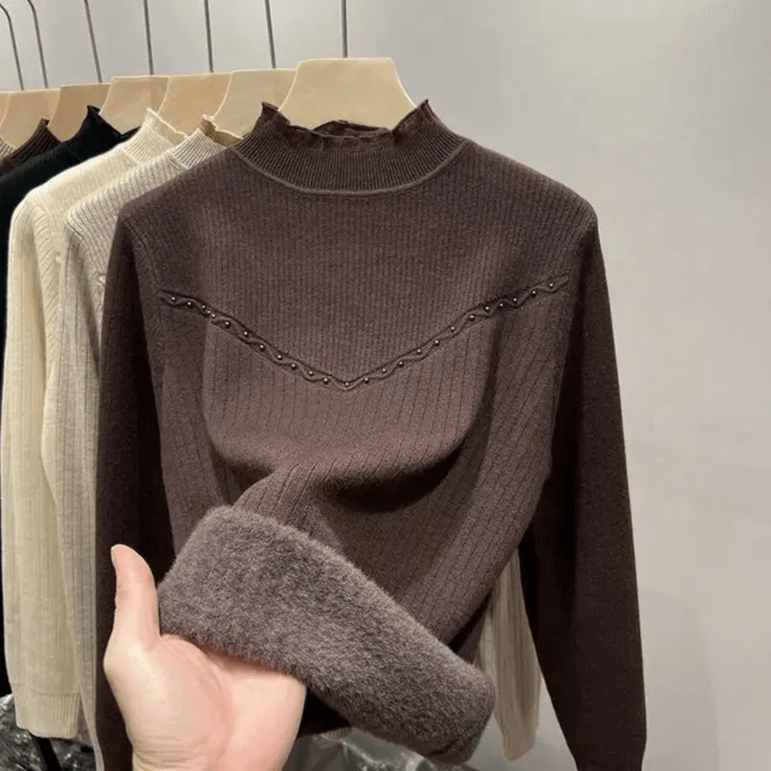 suéter peluciado suéter forrado em lã suéter feminino suéter em algodão suéter confortável suéter peluciado guarda-roupa feminino. gola babado feminino conforto