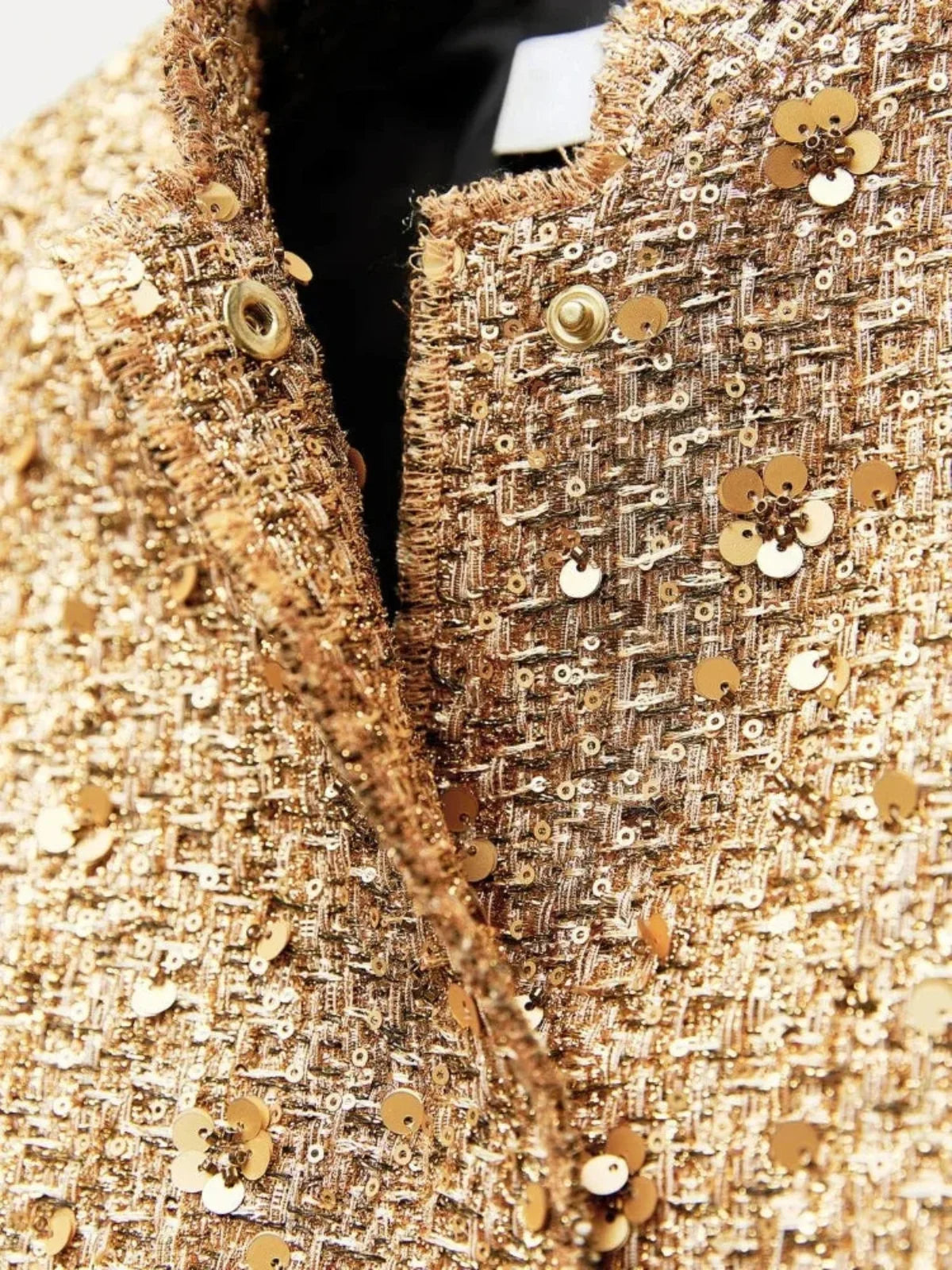 Jaqueta Cropped com Lantejoulas