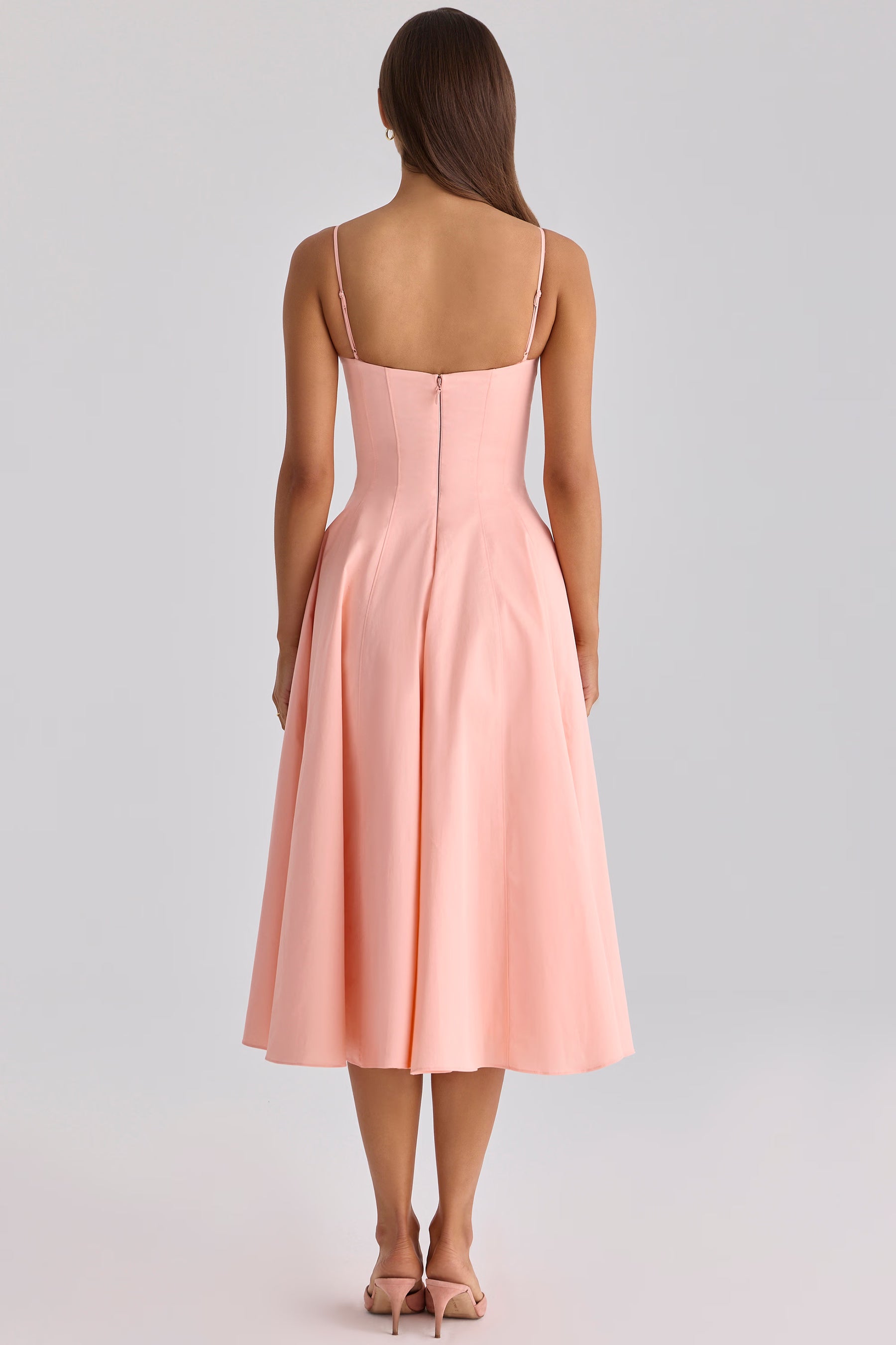 Vestido Midi Rodado Feminino Decote em Coração - Amalfi