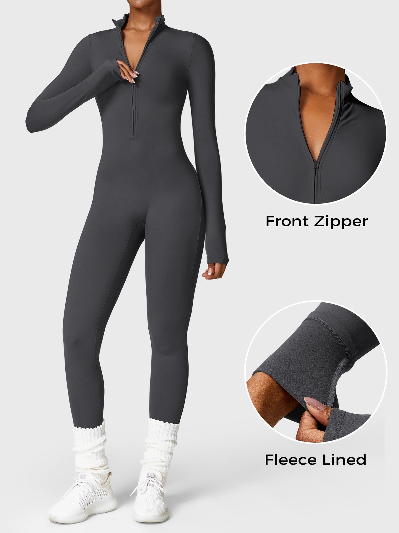 Macacão Feminino Térmico Longo Peluciado com Zíper – Aspen