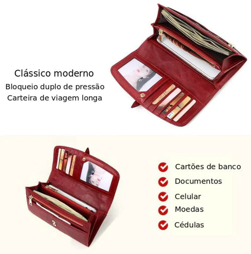 Carteira Feminina de Couro Legítimo - Marine