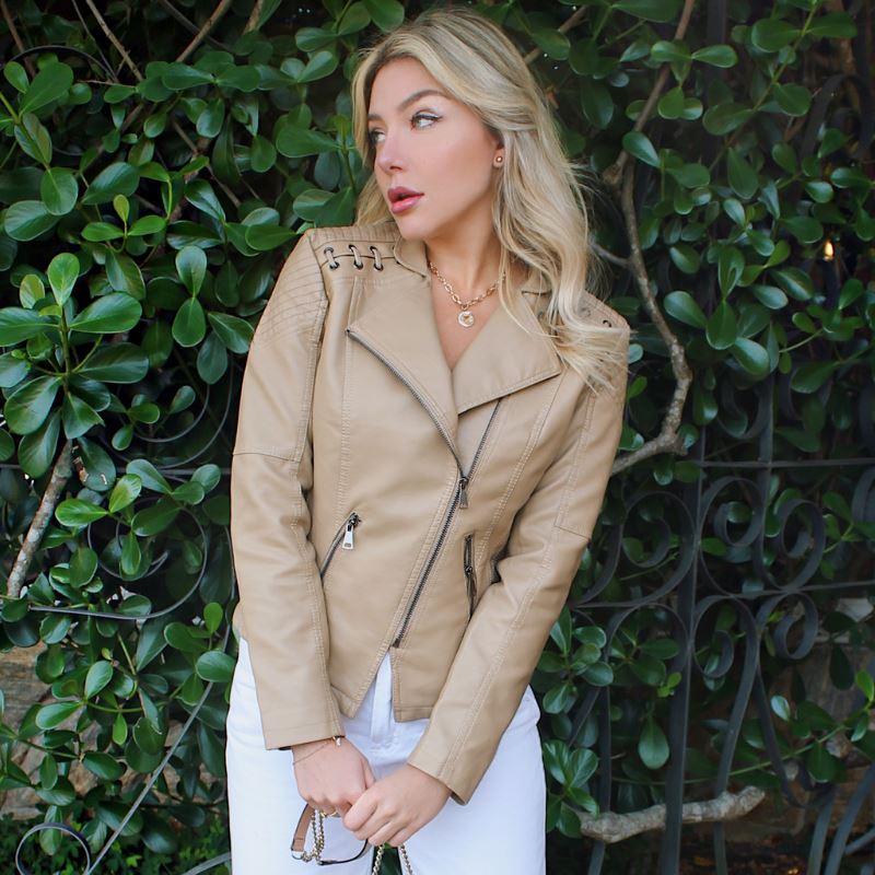 Jaqueta de Couro com Zíper