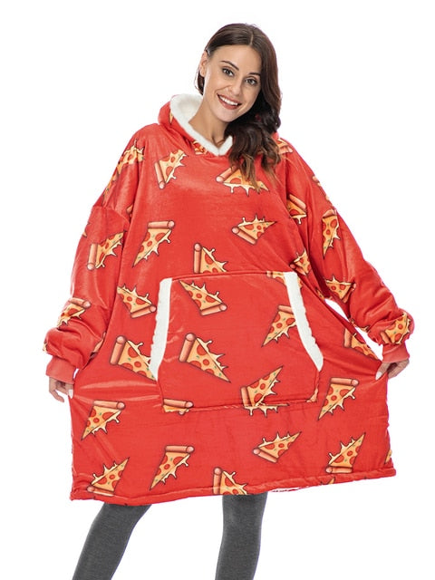 Pijama de Cobertor Peluciado Angorá - Pizza