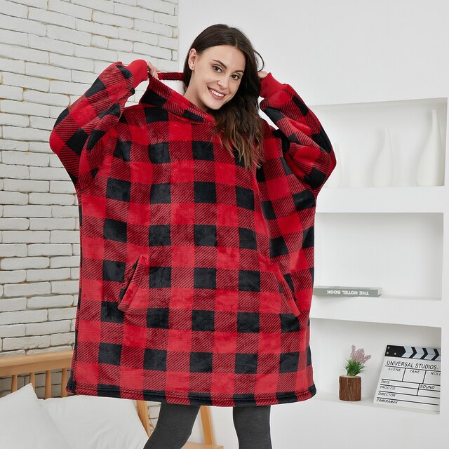 Pijama de Cobertor Peluciado Angorá - Xadrez