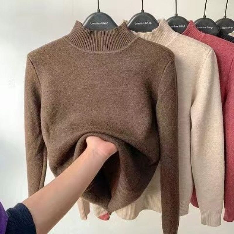 Suéter de Inverno Feminino com Gola Alta
