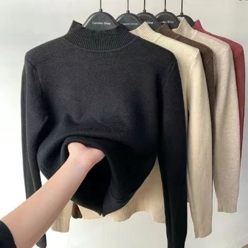 Suéter de Inverno Feminino com Gola Alta
