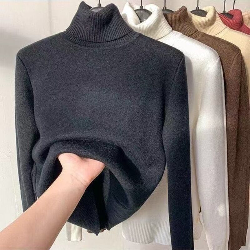 Suéter de Inverno Feminino com Gola Alta