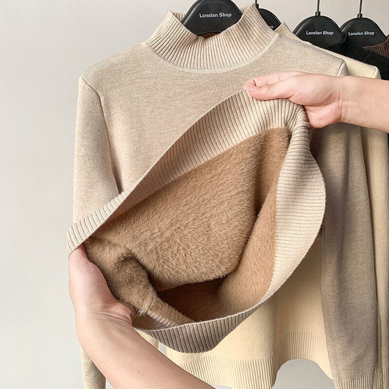 Suéter de Inverno Feminino com Gola Alta