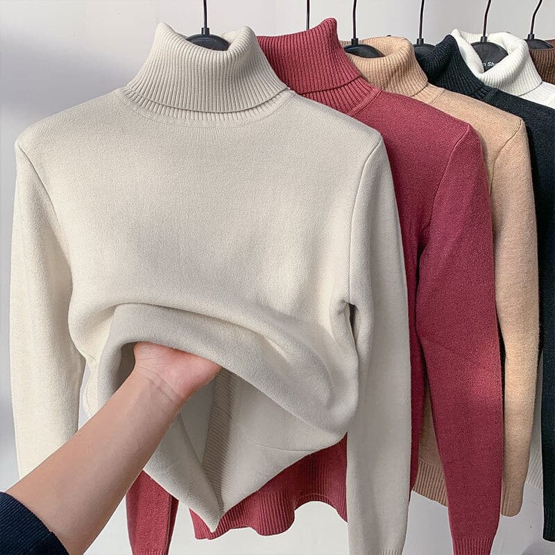 Suéter de Inverno Feminino com Gola Alta