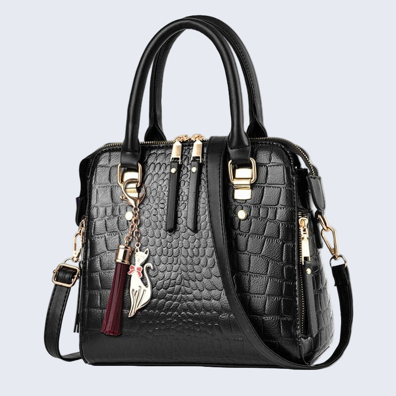 Bolsa de Couro com Design Crocodilo - Glamour