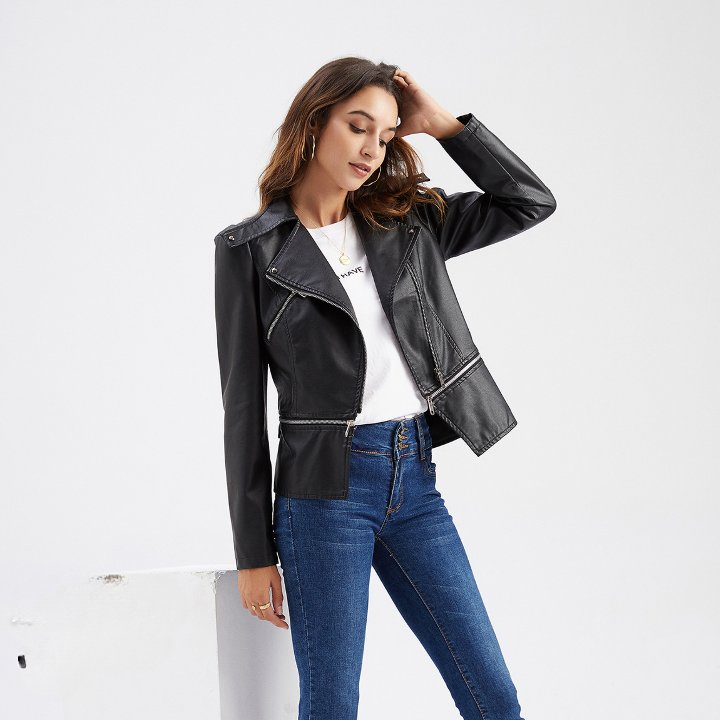 Jaqueta de Couro com Zíper